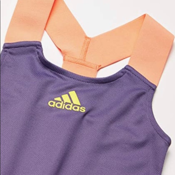 Adidas Girls Y-Tank Top AEROREADY Purple Orange Size Size XS - Picture 2 of 9